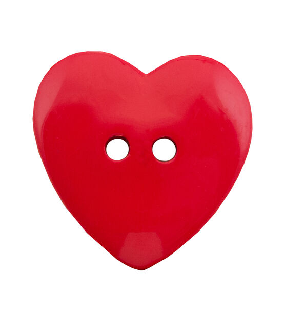 Flair Originals 1 1/4 Red Heart 2 Hole Buttons 2pk
