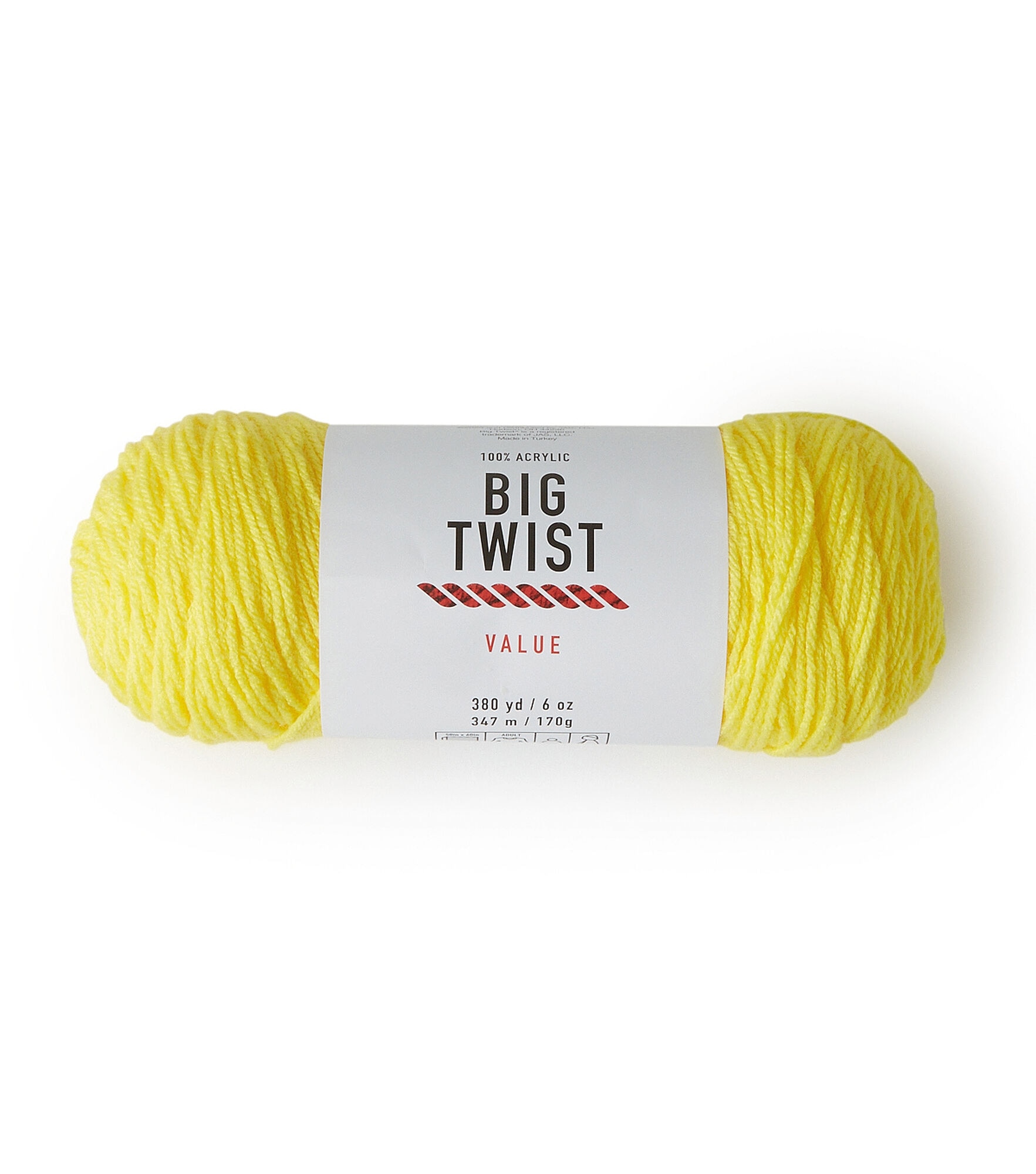 Solid Worsted Acrylic 380yd Value Yarn by Big Twist, Varsity Yellow, hi-res