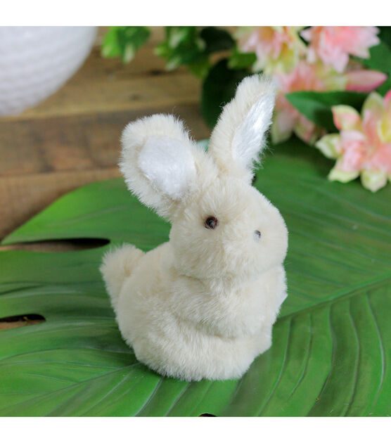 Northlight 4.75" White Plush Standing Easter Bunny, , hi-res, image 3