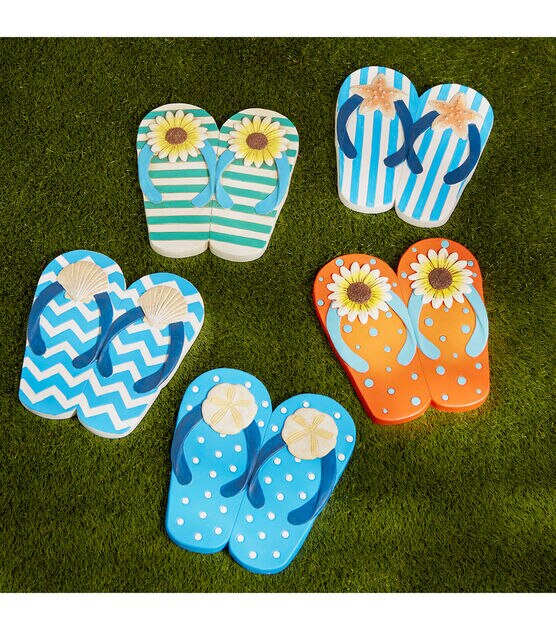 Zingz & Thingz Sand Dollar Flip Flops Stepping Stone, , hi-res, image 6