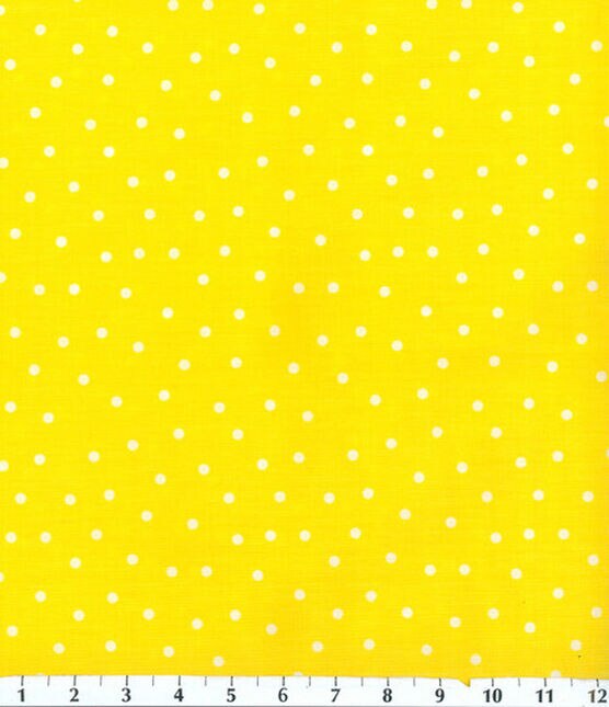 Polka Dots on Yellow Quilt Cotton Fabric by Keepsake Calico