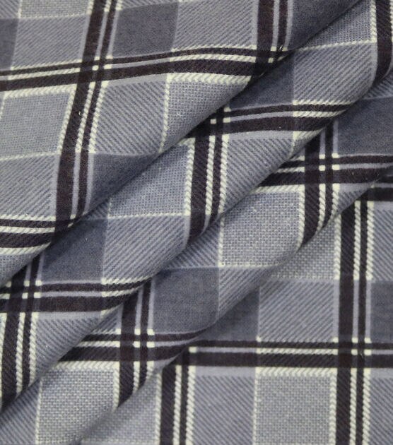 Plaid Gray 108" Wide Flannel Fabric, , hi-res, image 2
