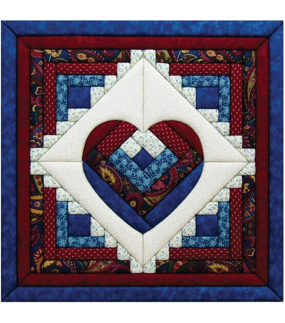 Quilt Magic 15.5" Log Cabin Heart No Sew Wall Hanging Kit