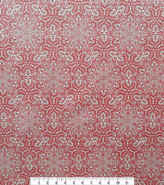Red Floral Geometric Glitter Quilt Cotton Fabric by Keepsake Calico, , hi-res, image 2