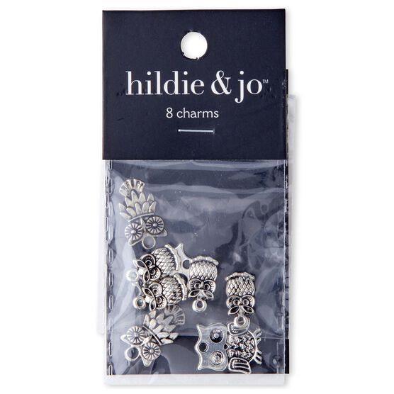 8ct Silver Assorted Metal Owl Charms by hildie & jo