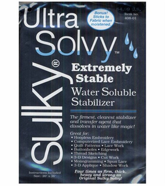 Sulky® Sticky Fabri-Solvy™ - Roll - Self-Adhesive - Water Soluble  Stabilizer