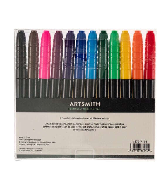 12ct Rainbow Fine Permanent Markers by Artsmith