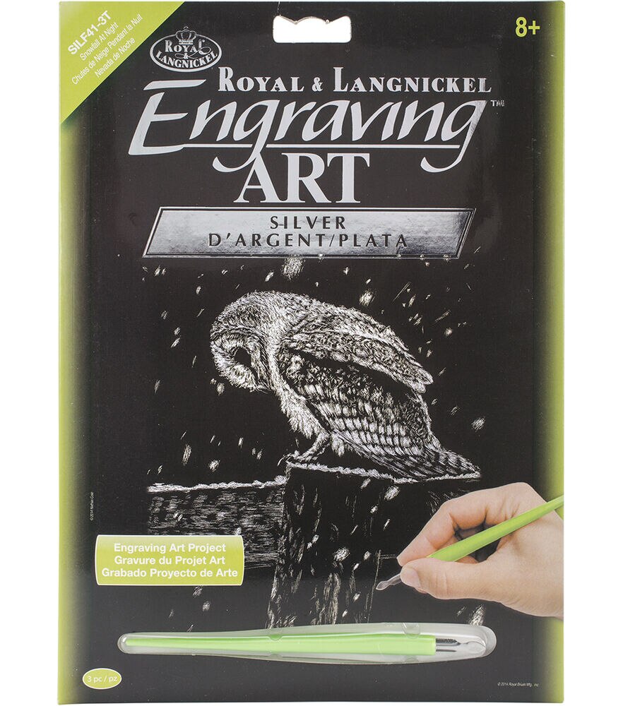 Foil Engraving Art Kits 8''x10'', Snowfall At Night, swatch