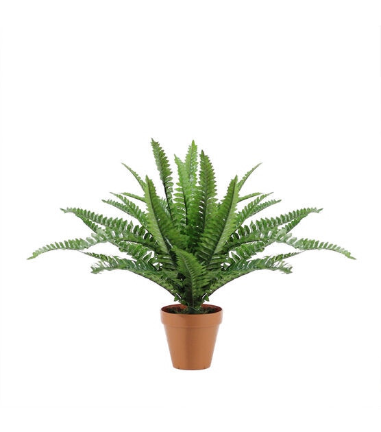Northlight 17.5" Potted Artificial Green Boston Fern Plant, , hi-res, image 1