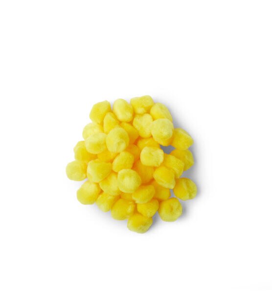 Pom Poms, Yellow, 1 Inch, Pack of 80