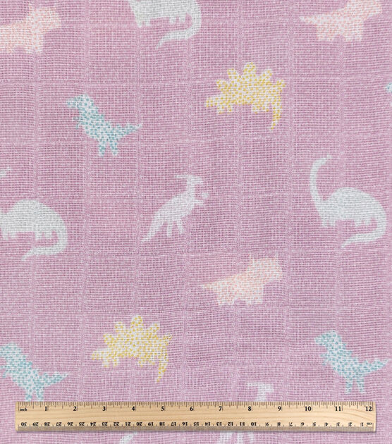 Cute Dinos on Purple Swaddle Nursery Fabric by Lil' POP!, , hi-res, image 3