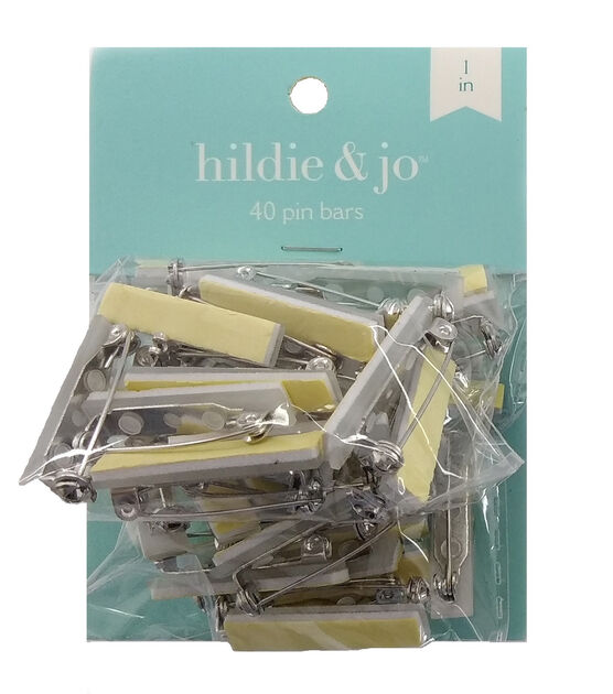 1" Silver Pin Bars With Adhesive Back 40pk by hildie & jo