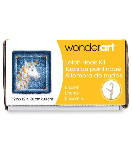 Wonderart Latch Hook Kit 12"X12" Unicorn, , hi-res, image 2