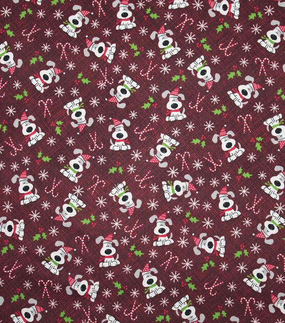 Snowflakes & Deer Christmas Glitter Cotton Fabric, , hi-res, image 4