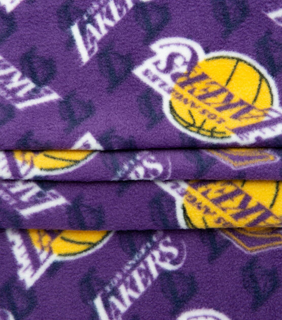 Los Angeles Lakers Fleece Fabric Logos on Purple, , hi-res, image 4