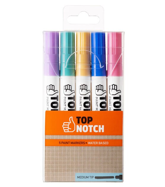 5ct Pastel Medium Tip Water Based Paint Markers by Top Notch