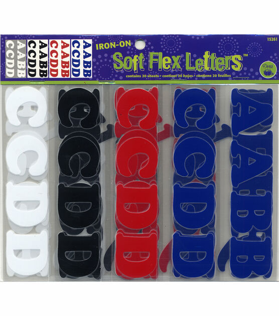 Dritz 1" Assorted Colors Soft Flex Iron On Letters