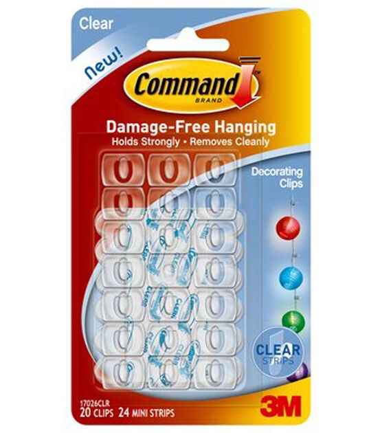 Command 44ct Clear Decorating Clips & Strips