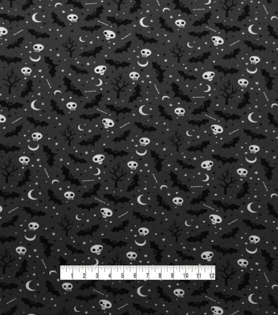 Halloween Grey Halloween Icons Jersey Knit Fabric by POP!, , hi-res, image 5