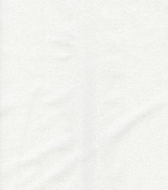 Fabric Traditions White Paisley Quilt Cotton Fabric by Keepsake Calico