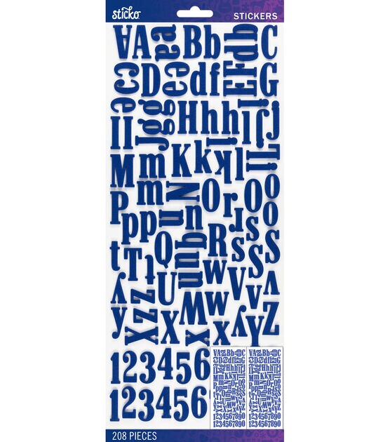 Sticko 208 Pack Foam Dimensional Alphabet Stickers Blue