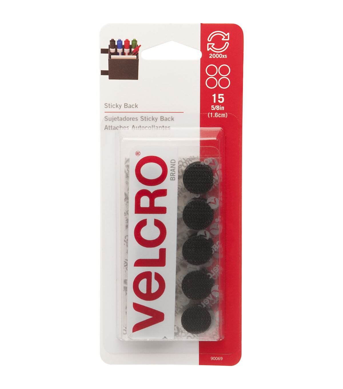 VELCRO BRAND Sticky Back 3/4" Coins 200 Sets White 91824 for sale online 