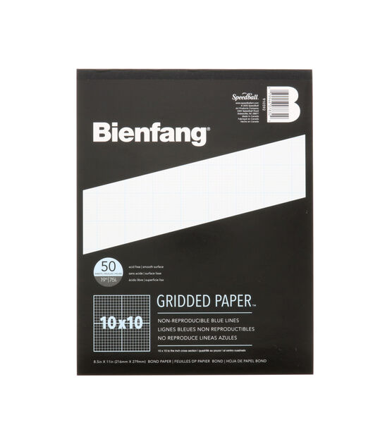 Bienfang Designer Grid Paper Pad, 50 Sheets, 10x10 Grid, 8.5" x 11"