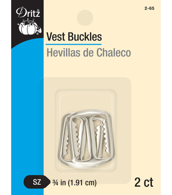 Dritz 3/4" Vest Buckles, Nickel, 2 pc