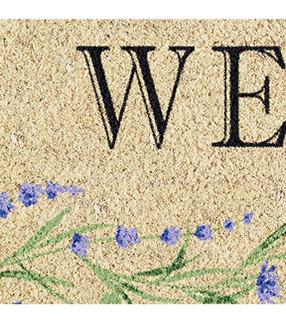 Design Imports 17" x 29" Lavender Welcome Coir Door Mat, , hi-res, image 2