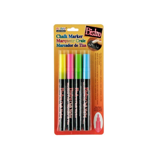 Marvy Uchida 4ct Fine Tip Flourescent Colors 1 Bistro Chalk Markers