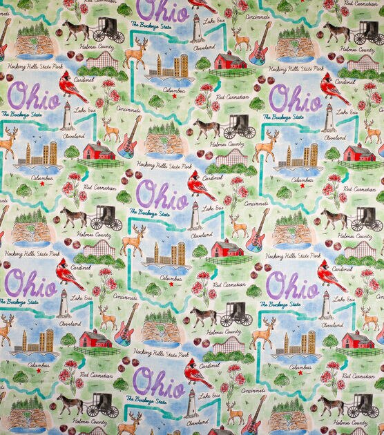 Ohio Cotton Fabric State Pride, , hi-res, image 2