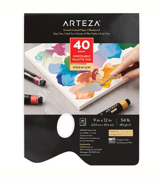 Arteza Disposable Palette Pad 9''x12'' 40 Sheets 2pk