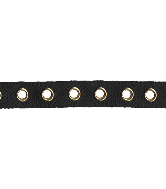 Simplicity Metallic Grommet Belt Trim Black & Gold