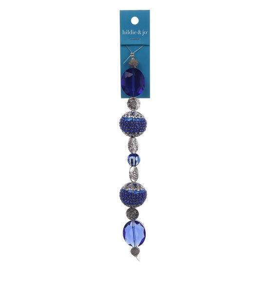 7" Sparkle Blue Strung Beads by hildie & jo