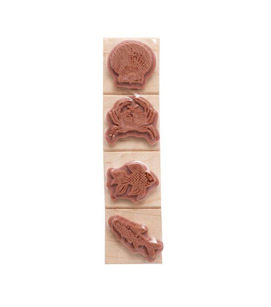 American Crafts Wooden Stamp Set Sea Animals, , hi-res, image 3