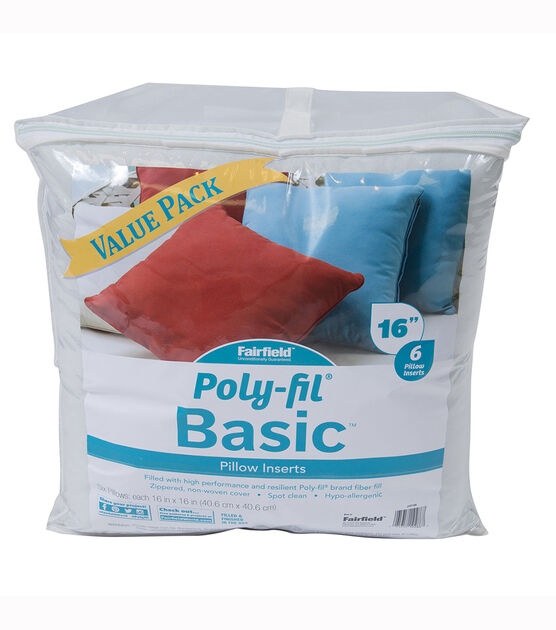Poly Fil Basic 16''x16'' Pillow Inserts Value Pack