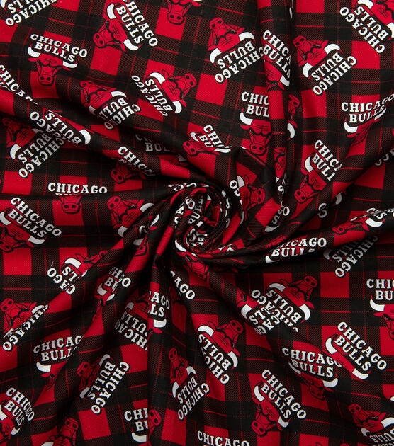 NBA Chicago Bulls Plaid Logo Cotton Fabric, , hi-res, image 4