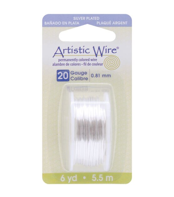 Artistic Wire Dispenser 6 Yards Pkg Silver 20 Gauge