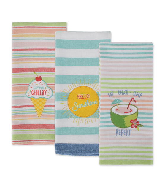 Design Imports Kitchen Towel Set Summer Fun Joann
