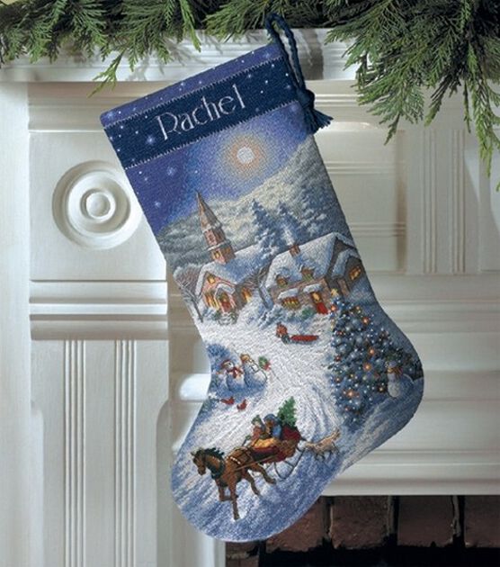 Dimensions 16" Sleigh Ride At Dusk Counted Cross Stitch Stocking Kit