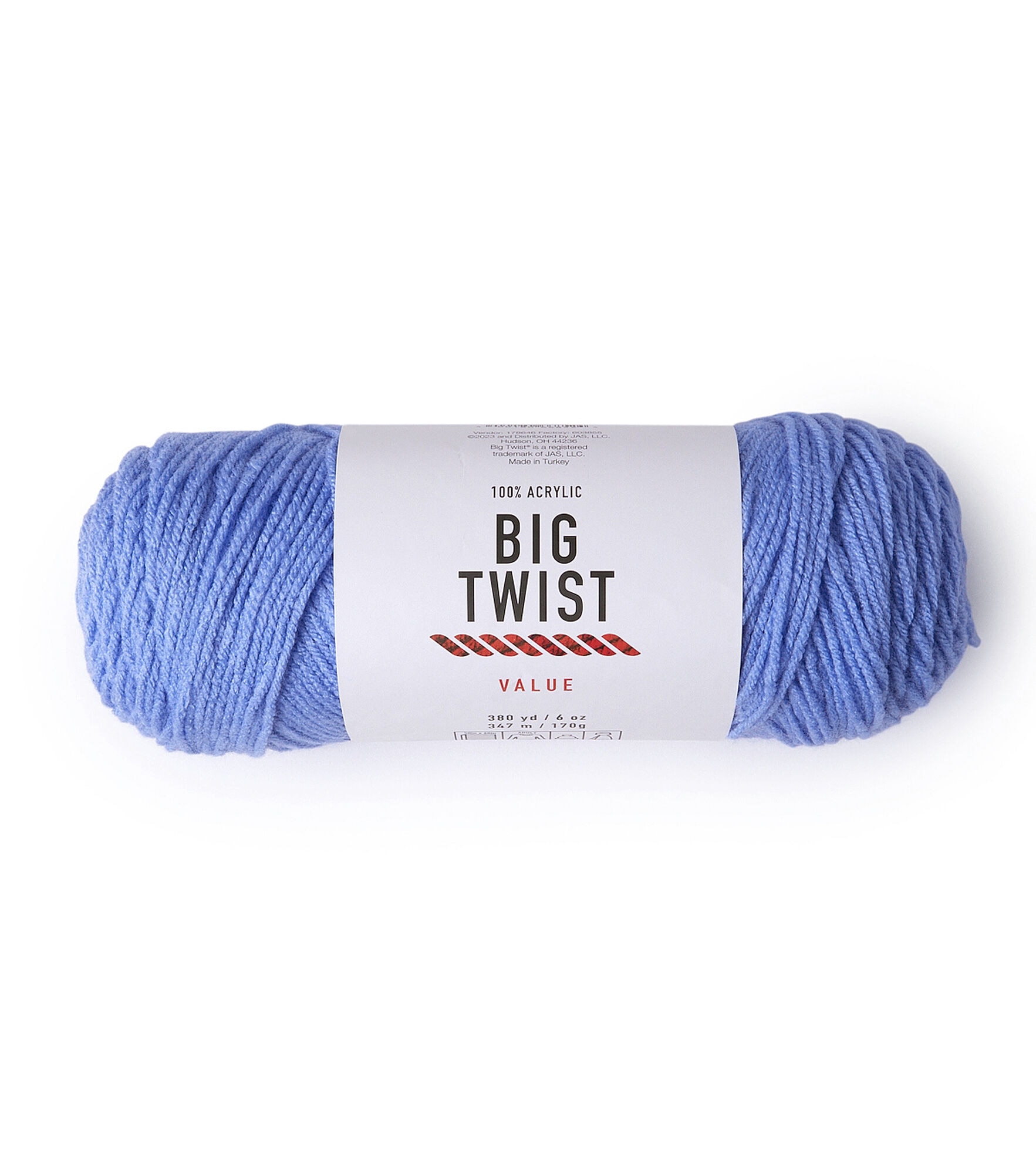 Solid Worsted Acrylic 380yd Value Yarn by Big Twist, Cerulean Blue, hi-res