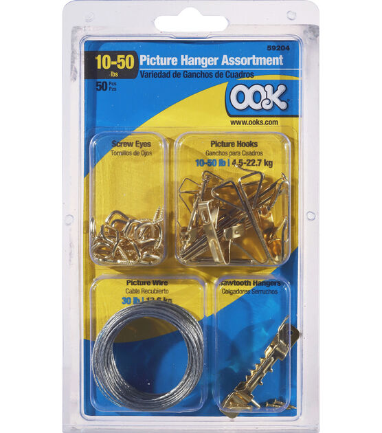 Ook 10lbs Brass Conventional Picture Hanging Kit 50pc