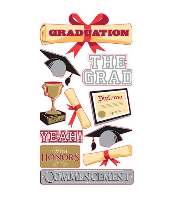 EK Success Metallic Dimensional Stickers The Grad