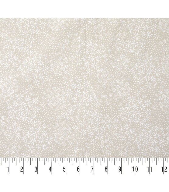 Floral & Dots Birch Organic Cotton Fabric, , hi-res, image 3
