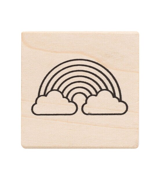 American Crafts Wooden Stamp Rainbow