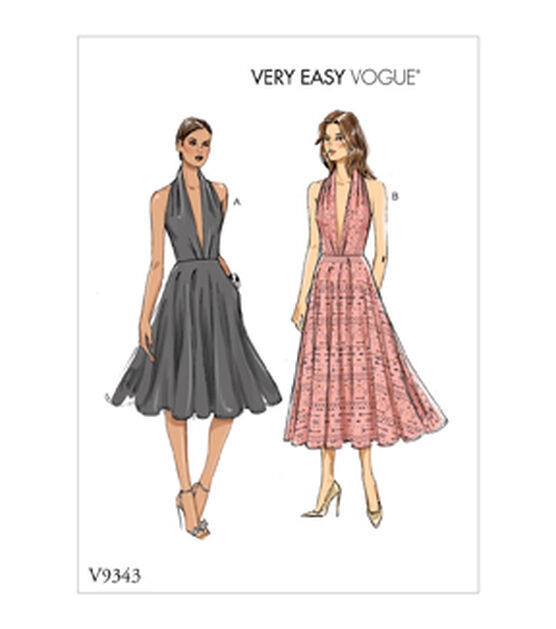 Vogue V9343 Size 14 to 22 Misses Dress Sewing Pattern