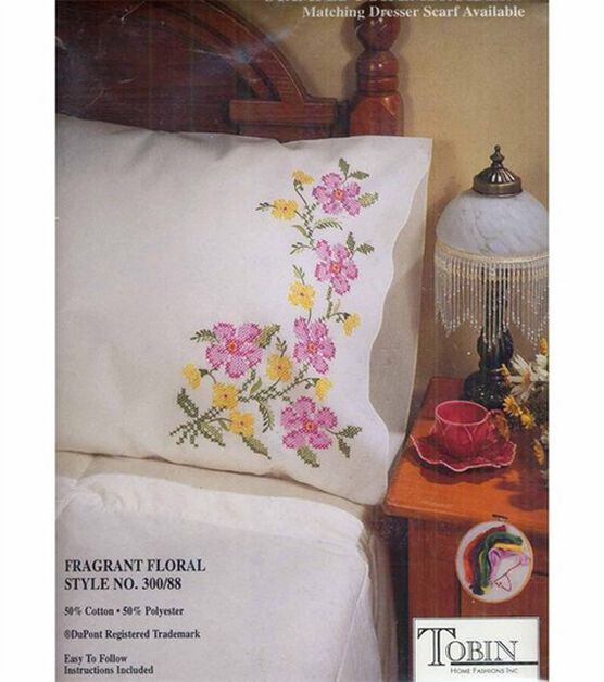 Tobin 30" x 20" Fragrant Floral Stamped Pillowcases 2pk