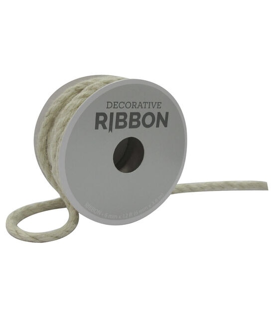 Decorative Ribbon 6mmx12' Narrow Cord Ivory
