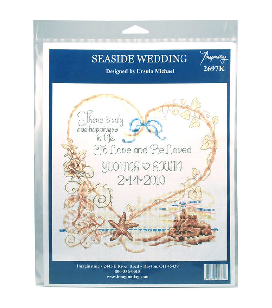 Imaginating 7.5" x 8" Seaside Wedding Counted Cross Stitch Kit