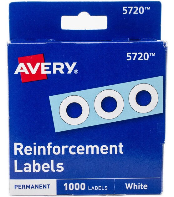 Avery 1000 pk Self adhesive Reinforcement Labels White